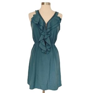 Dress Zip Front Teal Small